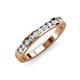4 - Kathiryn 2.00 mm Aquamarine and Lab Grown Diamond 11 Stone Wedding Band 
