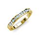 3 - Kathiryn 2.30 mm Aquamarine and Lab Grown Diamond 11 Stone Wedding Band 
