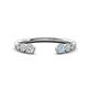 1 - Makena Lab Grown Diamonds and Aquamarine Open Wedding Band 