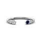 1 - Makena Lab Grown Diamonds and Blue Sapphire Open Wedding Band 