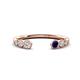 1 - Makena Lab Grown Diamonds and Blue Sapphire Open Wedding Band 