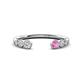 1 - Makena Lab Grown Diamonds and Pink Sapphire Open Wedding Band 