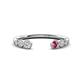 1 - Makena Lab Grown Diamonds and Pink Tourmaline Open Wedding Band 