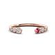 1 - Makena Lab Grown Diamonds and Pink Tourmaline Open Wedding Band 