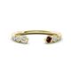 1 - Makena Lab Grown Diamonds and Red Garnet Open Wedding Band 