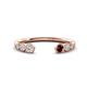 1 - Makena Lab Grown Diamonds and Red Garnet Open Wedding Band 