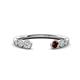 1 - Makena Lab Grown Diamonds and Red Garnet Open Wedding Band 