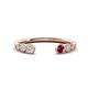 1 - Makena Lab Grown Diamonds and Rhodolite Garnet Open Wedding Band 