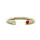 1 - Makena Lab Grown Diamonds and Ruby Open Wedding Band 