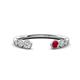 1 - Makena Lab Grown Diamonds and Ruby Open Wedding Band 