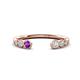 1 - Makena Amethyst and Lab Grown Diamonds Open Wedding Band 
