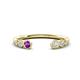 1 - Makena Amethyst and Lab Grown Diamonds Open Wedding Band 