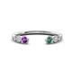 1 - Makena Amethyst and Created Alexandrite Open Wedding Band 