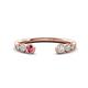 1 - Makena Pink Tourmaline and Lab Grown Diamonds Open Wedding Band 