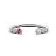 1 - Makena Pink Tourmaline and Lab Grown Diamonds Open Wedding Band 