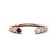 1 - Makena Red Garnet and Lab Grown Diamonds Open Wedding Band 