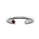 1 - Makena Red Garnet and Lab Grown Diamonds Open Wedding Band 