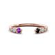 1 - Makena Amethyst and Black Diamond Open Wedding Band 