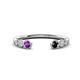 1 - Makena Amethyst and Black Diamond Open Wedding Band 