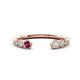1 - Makena Rhodolite Garnet and Lab Grown Diamonds Open Wedding Band 
