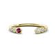 1 - Makena Rhodolite Garnet and Lab Grown Diamonds Open Wedding Band 