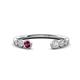 1 - Makena Rhodolite Garnet and Lab Grown Diamonds Open Wedding Band 