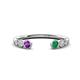 1 - Makena Amethyst and Emerald Open Wedding Band 