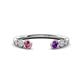 1 - Makena Pink Tourmaline and Amethyst Open Wedding Band 