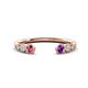 1 - Makena Pink Tourmaline and Amethyst Open Wedding Band 