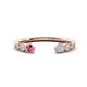 1 - Makena Pink Tourmaline and Aquamarine Open Wedding Band 