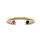 1 - Makena Pink Tourmaline and Blue Sapphire Open Wedding Band 