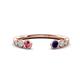 1 - Makena Pink Tourmaline and Blue Sapphire Open Wedding Band 