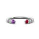 1 - Makena Amethyst and Ruby Open Wedding Band 