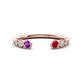 1 - Makena Amethyst and Ruby Open Wedding Band 