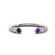 1 - Makena Red Garnet and Amethyst Open Wedding Band 