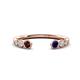 1 - Makena Red Garnet and Blue Sapphire Open Wedding Band 