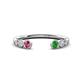 1 - Makena Pink Tourmaline and Green Garnet Open Wedding Band 