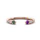 1 - Makena Created Alexandrite and Amethyst Open Wedding Band 