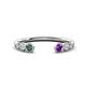 1 - Makena Created Alexandrite and Amethyst Open Wedding Band 