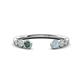 1 - Makena Created Alexandrite and Aquamarine Open Wedding Band 