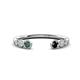 1 - Makena Created Alexandrite and Black Diamond Open Wedding Band 