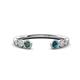 1 - Makena Created Alexandrite and Blue Diamond Open Wedding Band 