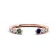 1 - Makena Created Alexandrite and Blue Sapphire Open Wedding Band 