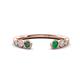 1 - Makena Created Alexandrite and Emerald Open Wedding Band 