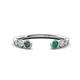 1 - Makena Created Alexandrite and Emerald Open Wedding Band 
