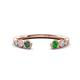 1 - Makena Created Alexandrite and Green Garnet Open Wedding Band 