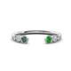 1 - Makena Created Alexandrite and Green Garnet Open Wedding Band 