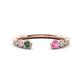 1 - Makena Created Alexandrite and Pink Sapphire Open Wedding Band 