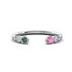 1 - Makena Created Alexandrite and Pink Sapphire Open Wedding Band 