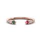 1 - Makena Created Alexandrite and Pink Tourmaline Open Wedding Band 